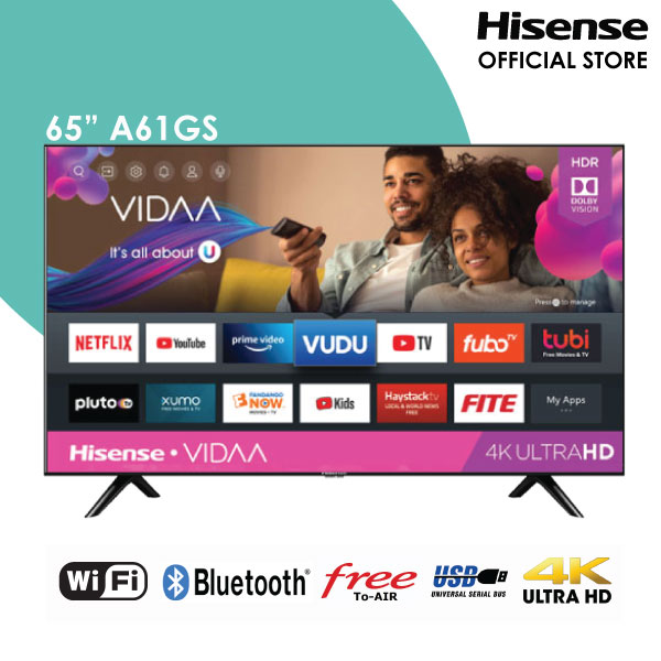 Hisense 65A61G 65 Inch 4K UHD Smart Frameless TV