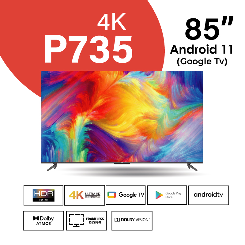 TCL 85P735 85 inch 4K HDR Google TV